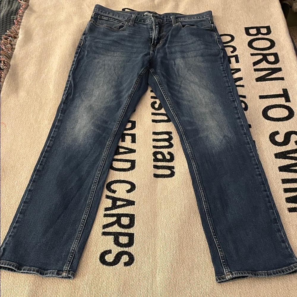 Old Navy Men's Straight-Leg Dark Blue Jeans